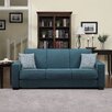 Puebla Convert-a-Couch Convertible Sofa Color: Blue Linen / Greek Key