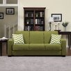 Puebla Convert-a-Couch Convertible Sofa Color: Green Linen / Chevron